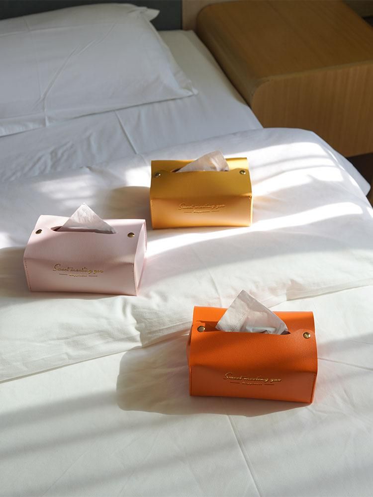Pvc Leather Tissue Holder Household Tissue Storage Box Tissue Box Living Room Decoration Bedroom Kitchen Office Whole