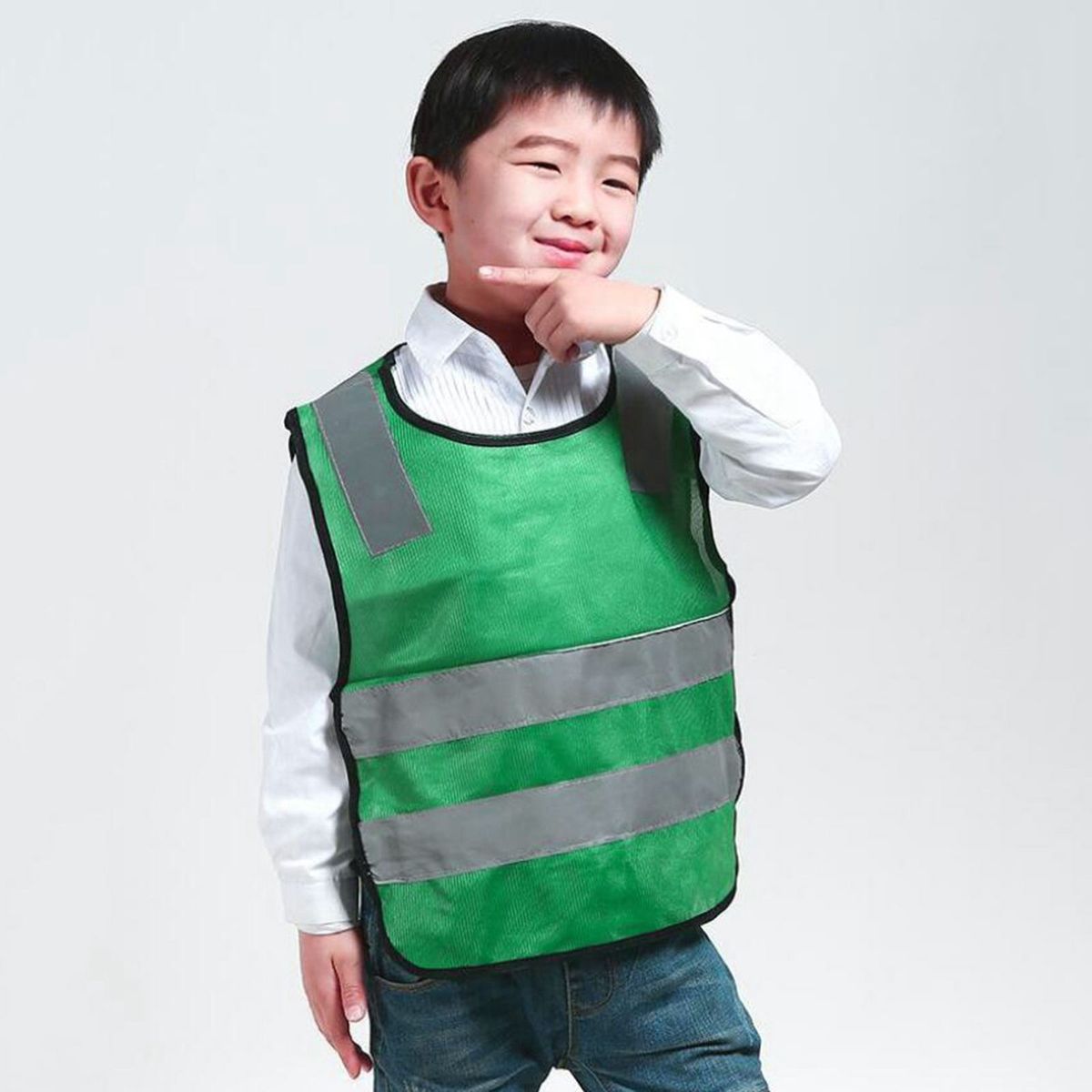 Hi Vis Children Reflective Vest Jackets-green