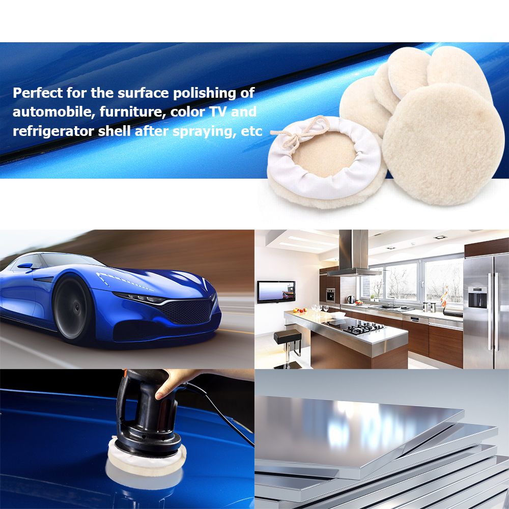 6pcs 7-inch Buffing Pads Car Bonnet Buffing Waxing Pad Kit
