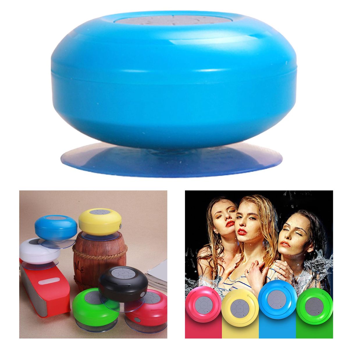 Bluetooth Speakers,  IPX4 Waterproof Blue Crystal Box