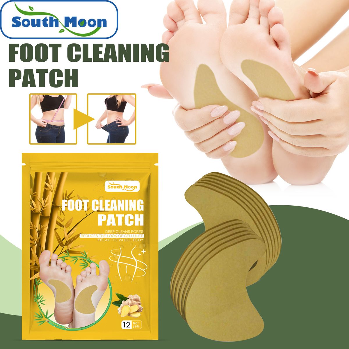 12Pcs Ginger Slimming Detox Foot Patch Improve Sleep Quality
