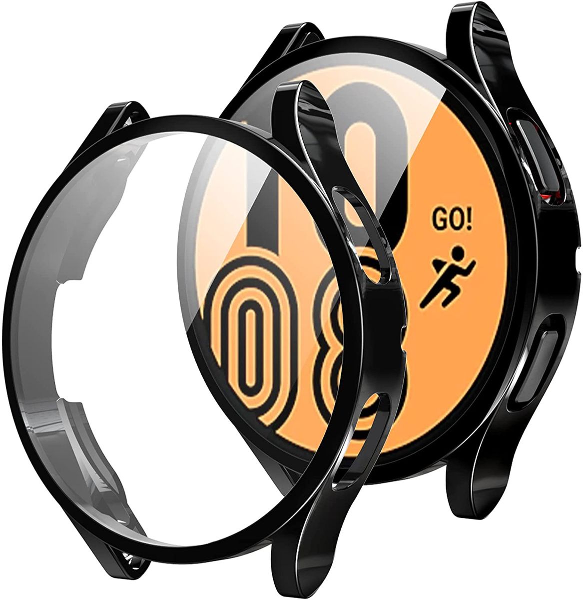 Cover For Samsung Galaxy Watch 4 Case 40mm 44mm TPU Plated All-around Screen Protector Galaxy Watch 4 Classic 46mm 42mm Case-black