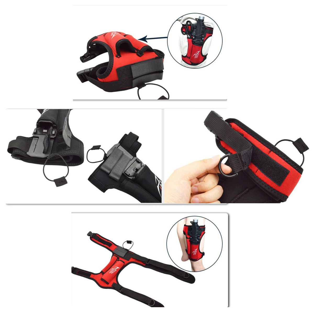 Neoprene  Holder Scuba Diving Snorkeling Gear Adjustable Red