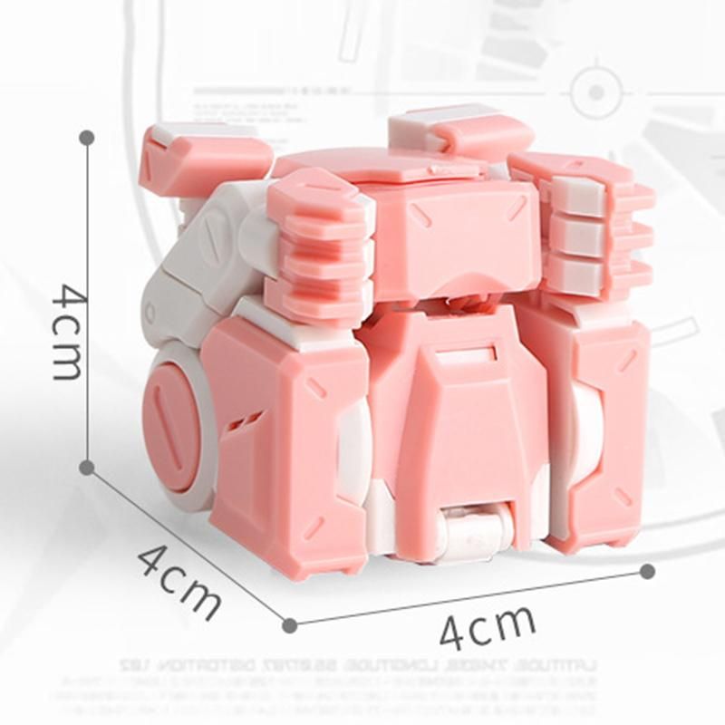4X4X4 Deformable Dinosaur 3 Colour Little Dinosaurs TOY Movable Joint Tyrannosaurus Rex Transform Animal(Pink)