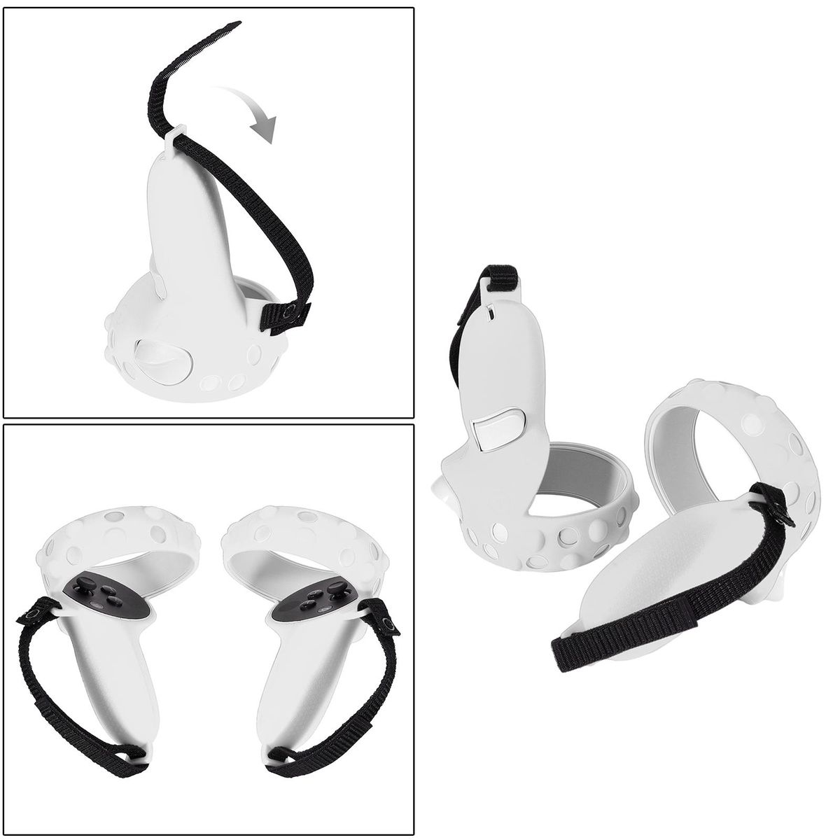 2 Pairs Grip Cover Fit For Quest 2 Anti-Slip Handle Protective Sleeve