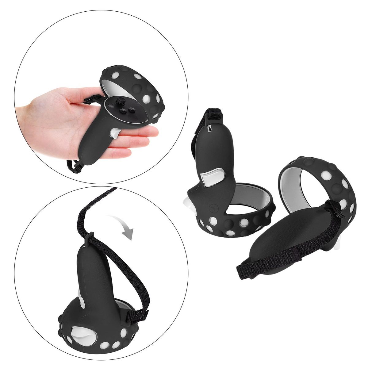 2 Pairs Grip Cover Fit For Quest 2 Anti-Slip Handle Protective Sleeve