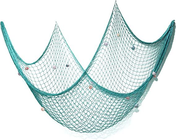 79 X 59inch Decorative Fishing Net Brown Mediterranean