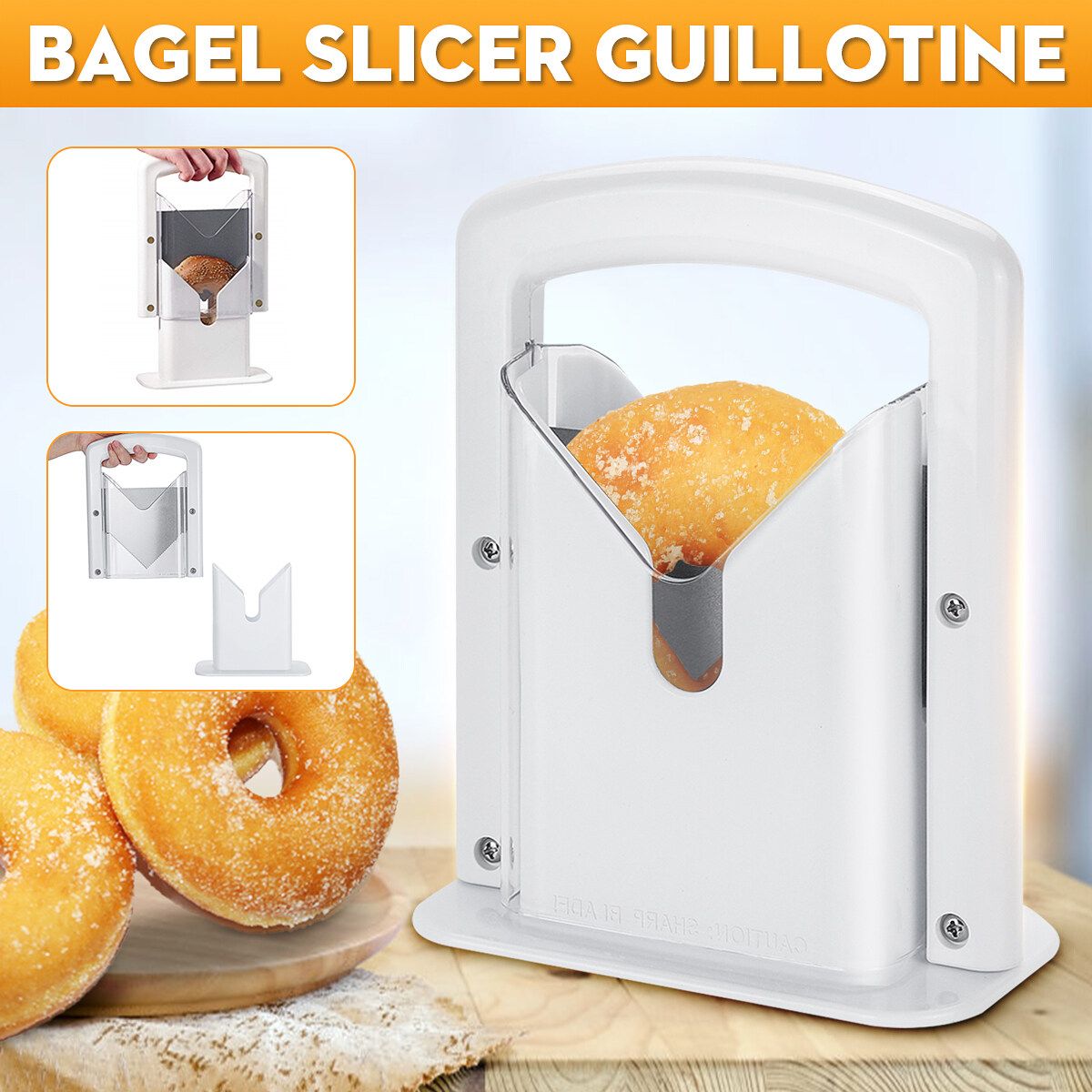 Craft Bagel Biter Slicer Guillotine Bread Slicing Machine Kitchen White