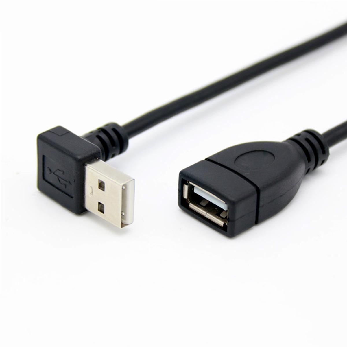 USB2.0 male to female extension cable 25CM 90 degree elbow
