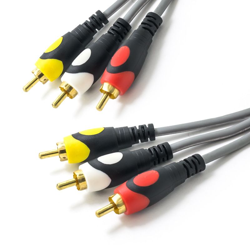 5 Meters 3RCA To 3 RCA Male To Male Audio Cable Gold Plated