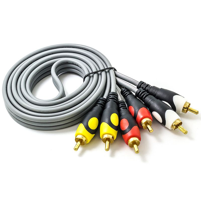 5 Meters 3RCA To 3 RCA Male To Male Audio Cable Gold Plated