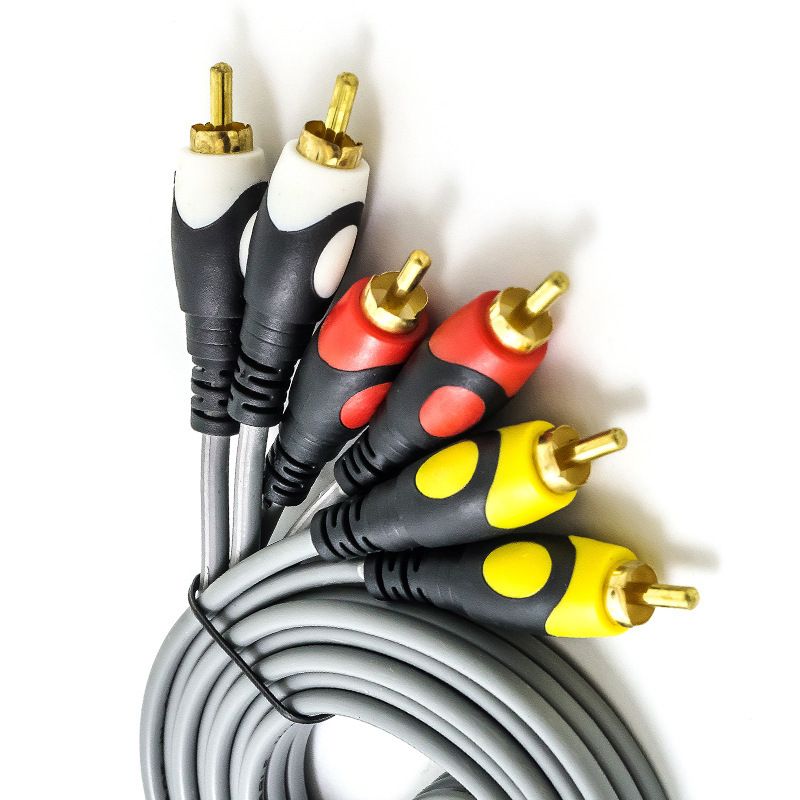 5 Meters 3RCA To 3 RCA Male To Male Audio Cable Gold Plated