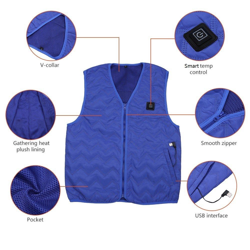 Heated Vest Rechargeable Intelligent Thermostat Vest V