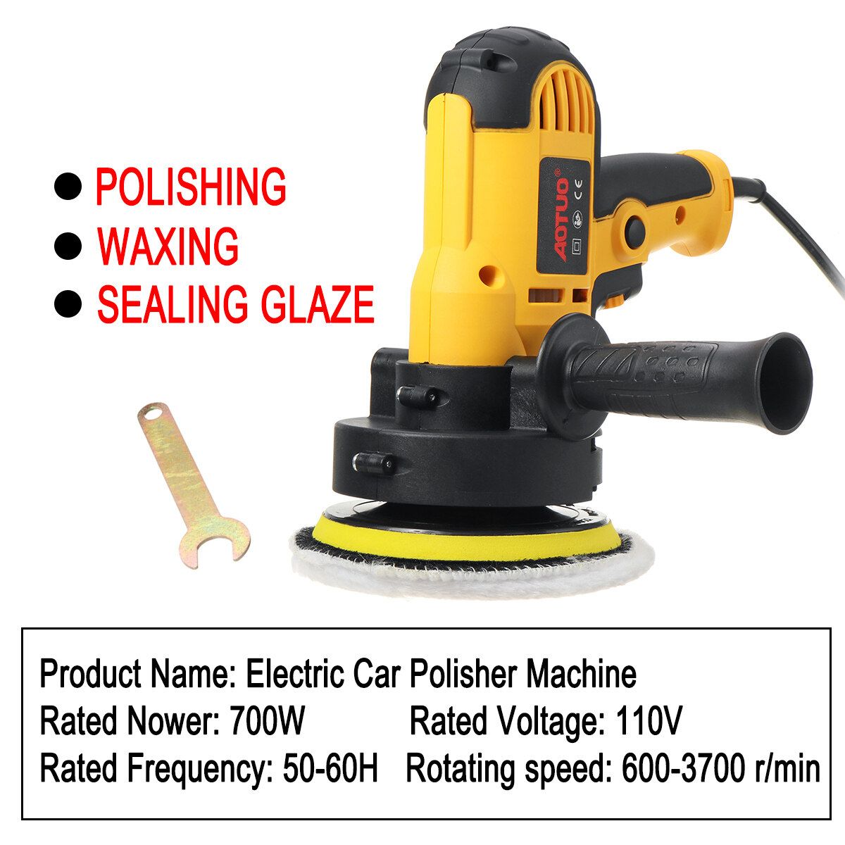 18pc Set Electric 150mm Car Polisher Sander Buffer Machine Waxer Tool