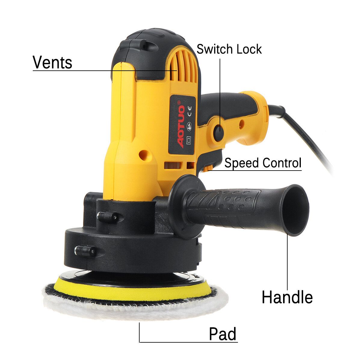 18pc Set Electric 150mm Car Polisher Sander Buffer Machine Waxer Tool
