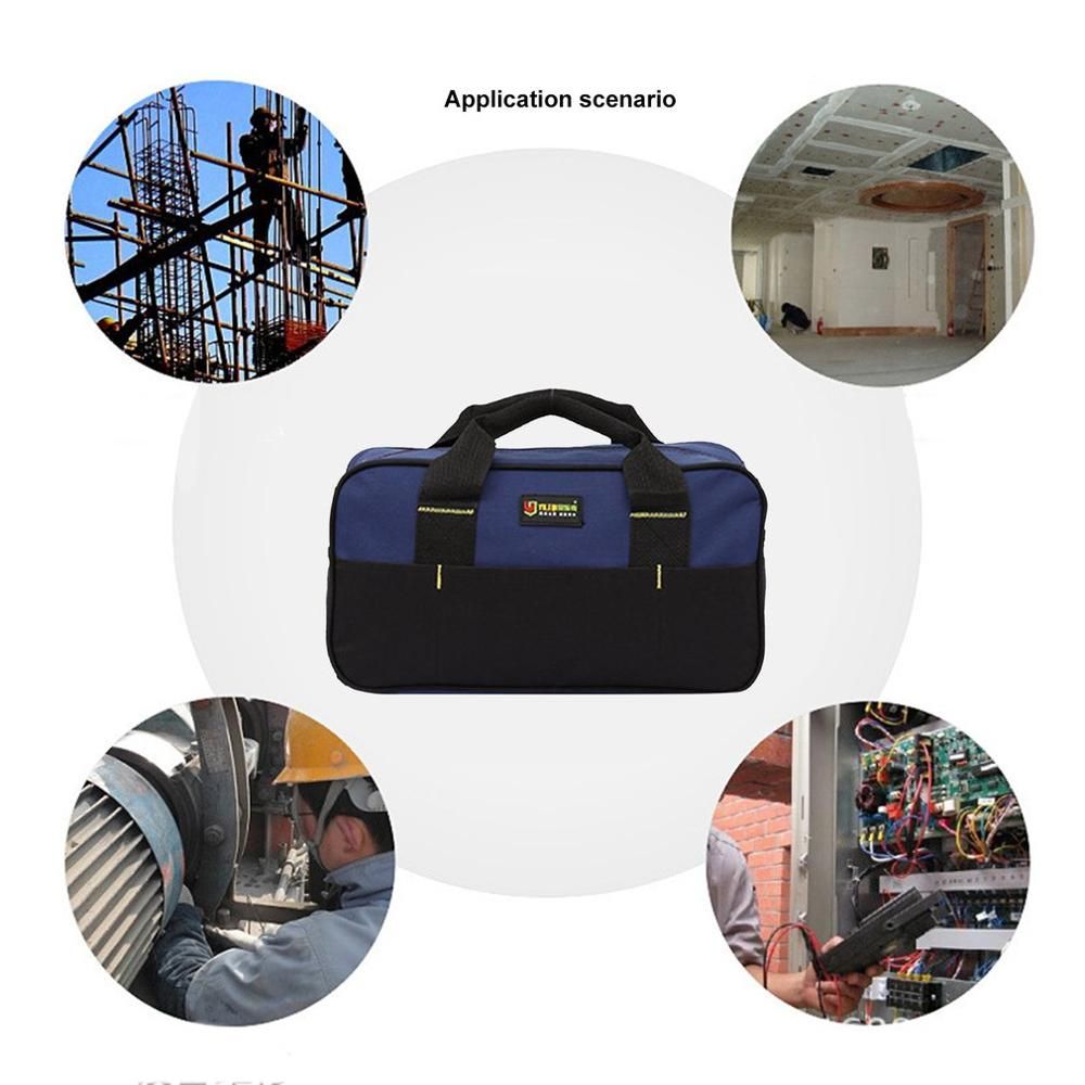 Large Capacity Tool Bags Handbag Waterproof Oxford Cloth Electrician Bag Plastic Bottom Men's Oblique Bag Tool