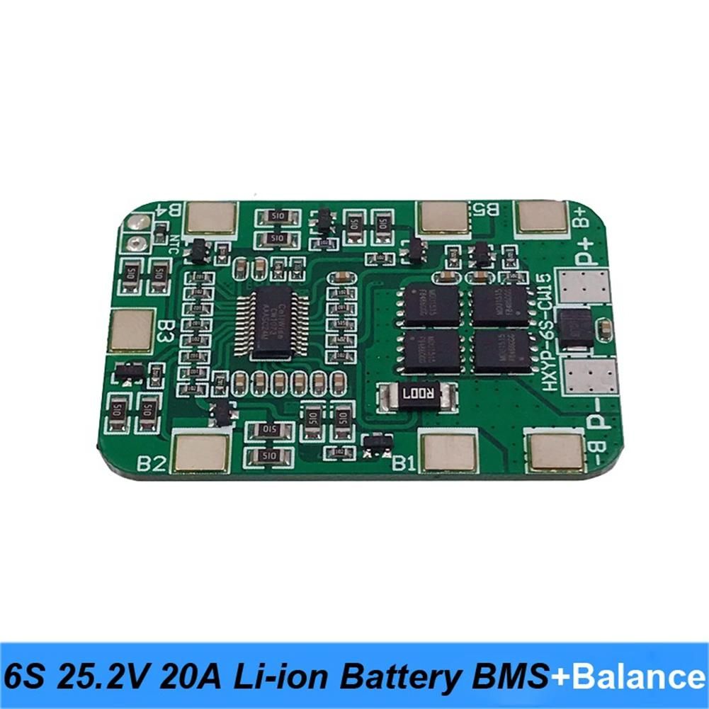6S 25.2V 20A BMS Lithium Battery Board for 24V Battery Pack