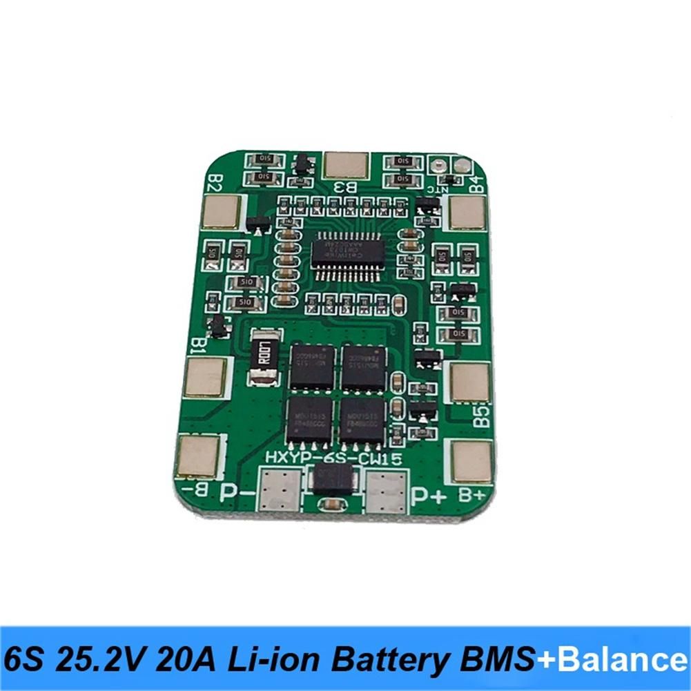 6S 25.2V 20A BMS Lithium Battery Board for 24V Battery Pack