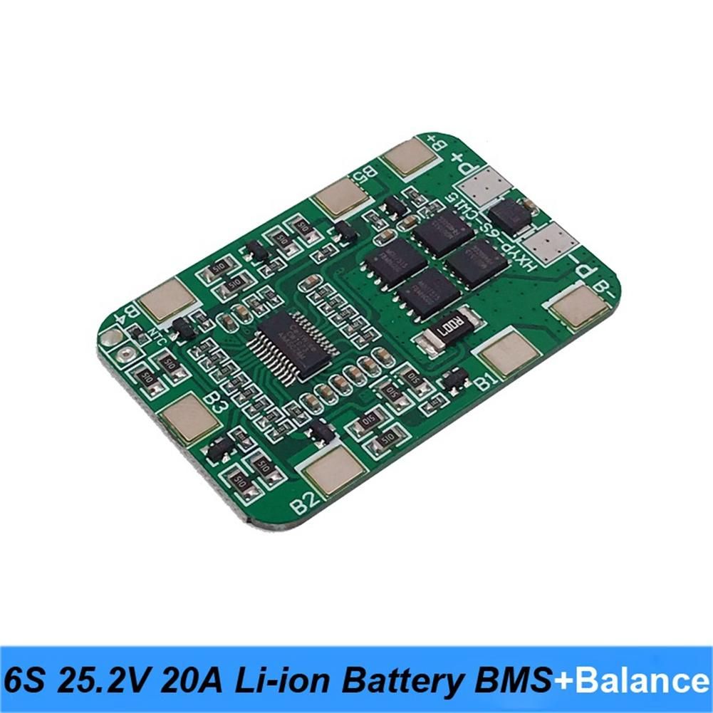 6S 25.2V 20A BMS Lithium Battery Board for 24V Battery Pack