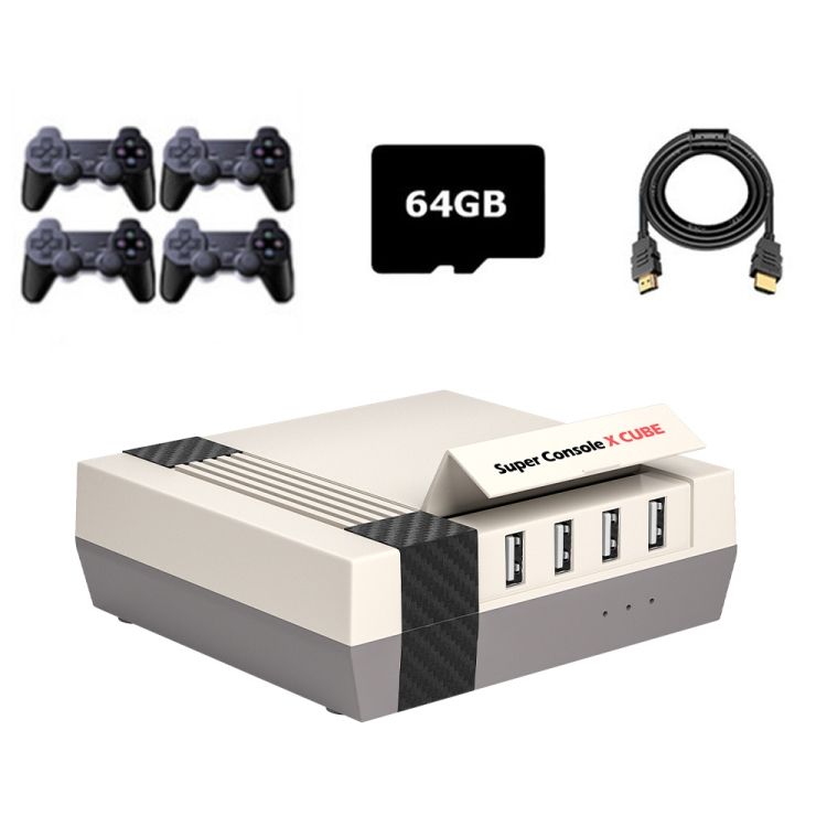 Super Console X Cube Wireless Game Console 64G 33000+ Games 4 Handles