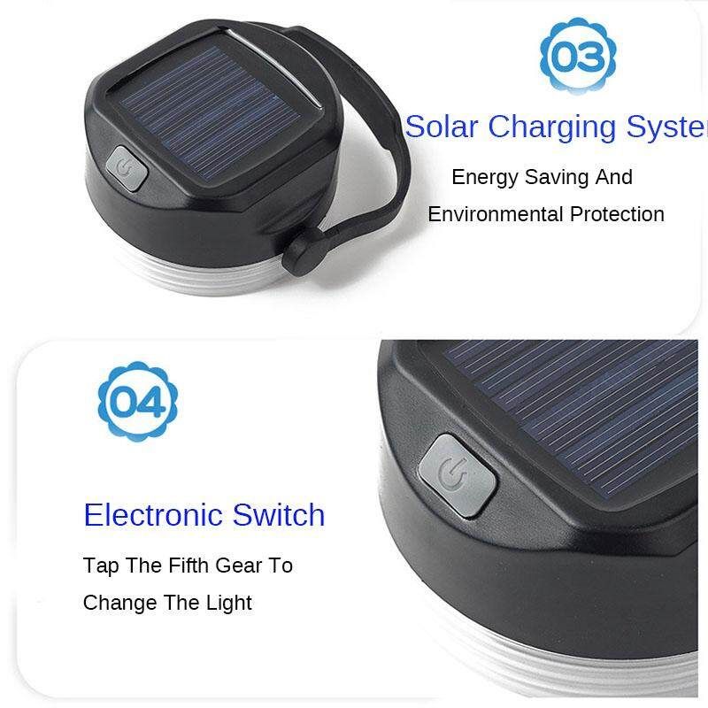 Solar Charging Kettle Outdoor Camping Water Lamp With Lamp Cup Collapsible Kettle 5 Lighting Modes 6 Sound Effects Energy Saving Environmental Protection