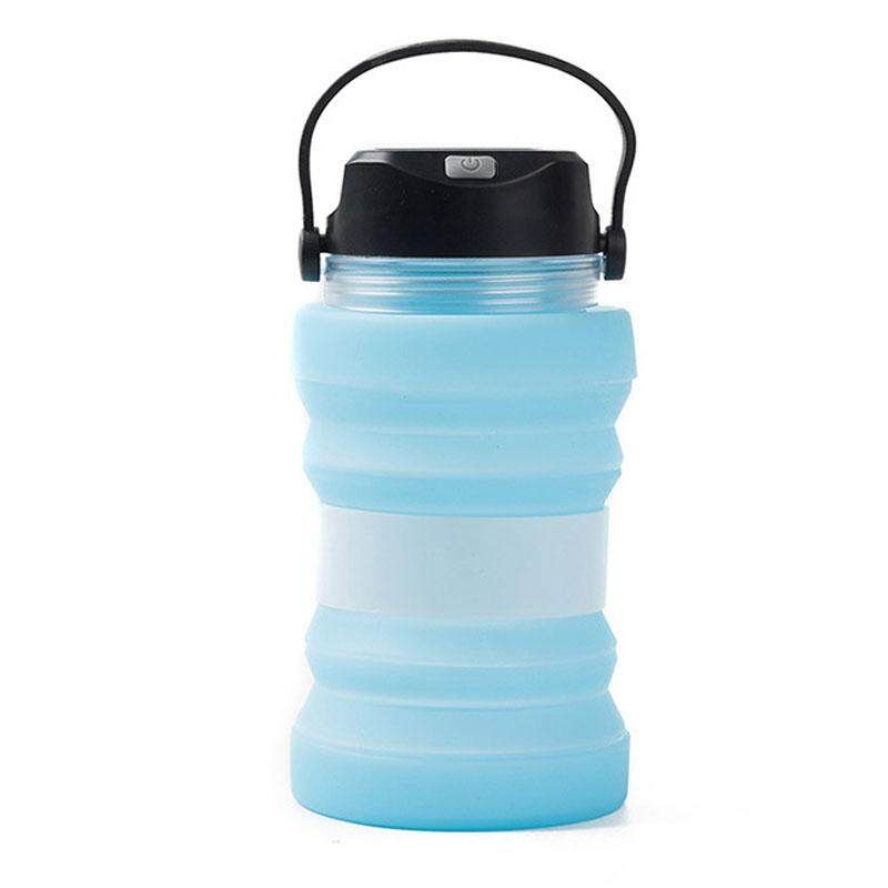 Solar Charging Kettle Outdoor Camping Water Lamp With Lamp Cup Collapsible Kettle 5 Lighting Modes 6 Sound Effects Energy Saving Environmental Protection