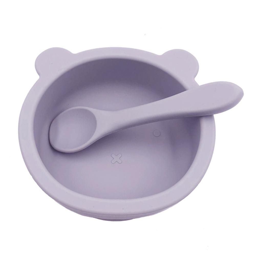 Silicone Suction Bowl for Babies Toddlers Self Feeding Baby Bowl with Spoon BPA Free Dishwasher & Microwave Safe