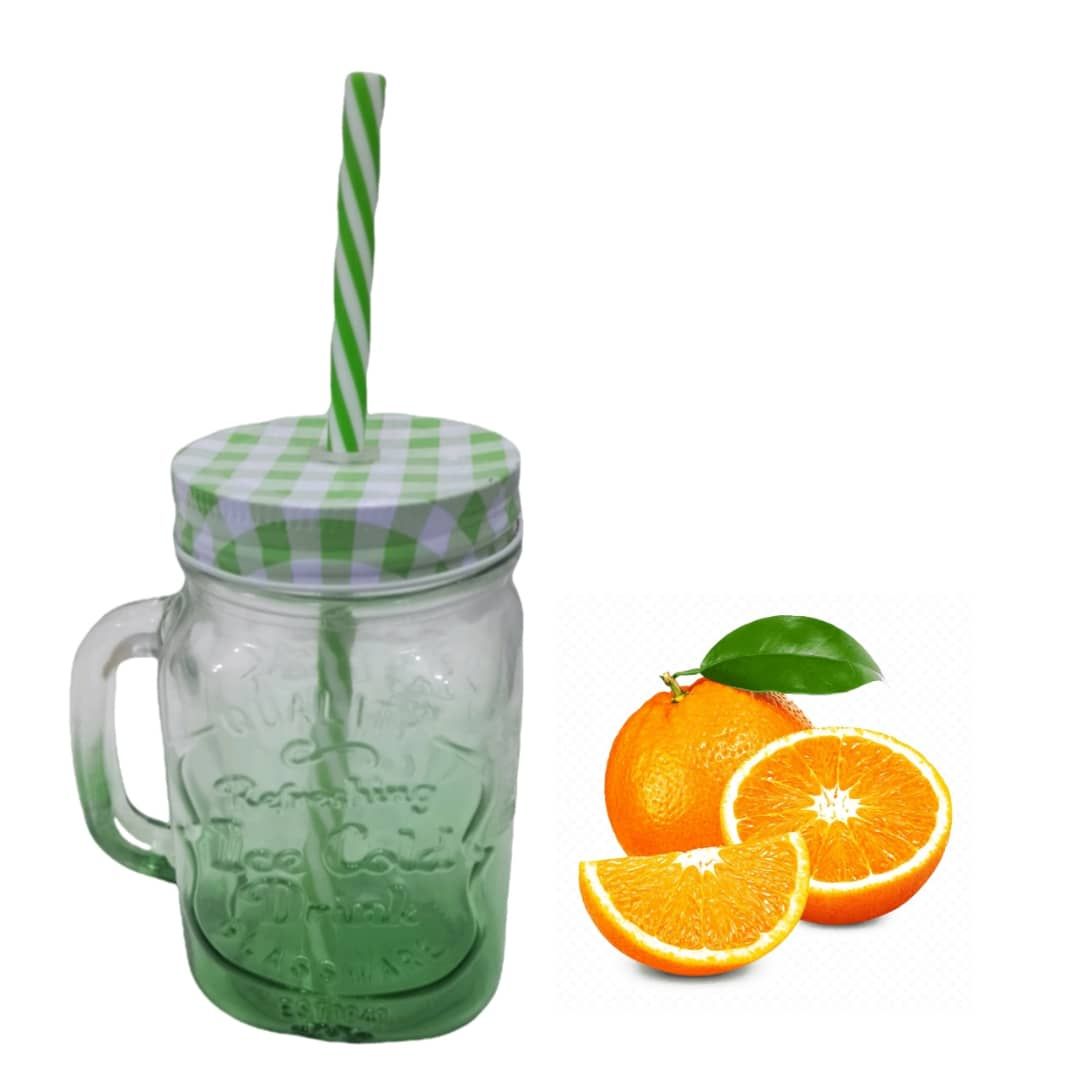 Smoothie Glass Bottle/Cup With Straw, Green