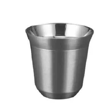 Silver Double Wall Stainless Steel Coffee Cup 160ml