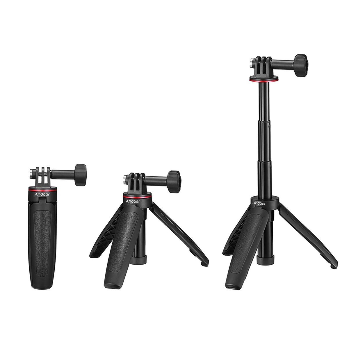 Andoer MT-09 Mini Extendable Desktop Tripod Handheld Action Camera Vlog Selfie Stick Bracket Replacement for GoPro Hero 11/109/8/7/6/5