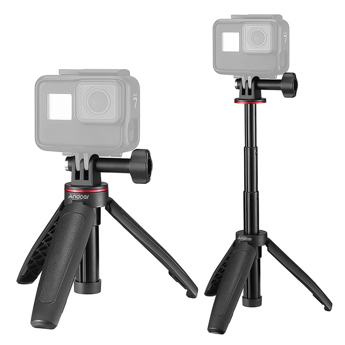 Andoer MT-09 Mini Extendable Desktop Tripod Handheld Action Camera Vlog Selfie Stick Bracket Replacement for GoPro Hero 11/109/8/7/6/5