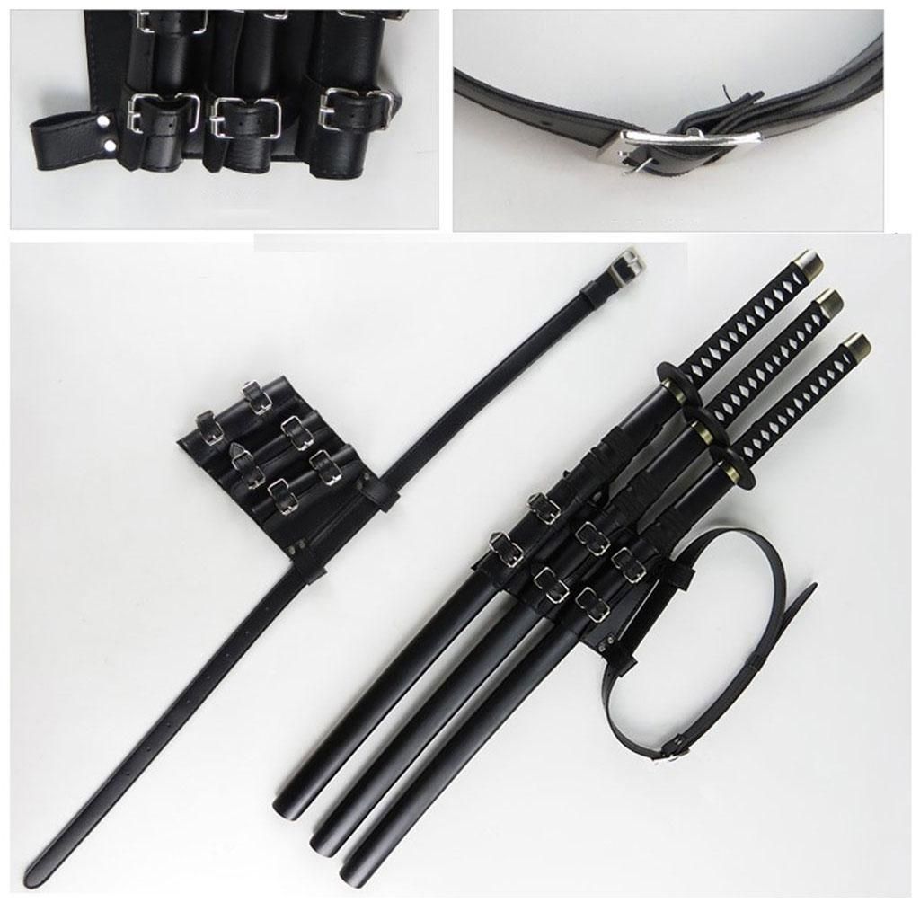 PU Leather Medieval  Belt Rapier  Storage Rack Three Pieces