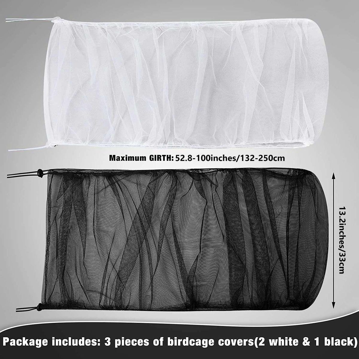 3Pcs Large Adjustable Bird Cage Cover Universal Birdcage