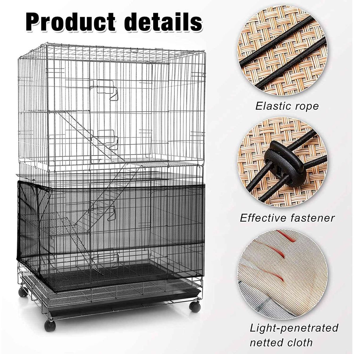 3Pcs Large Adjustable Bird Cage Cover Universal Birdcage