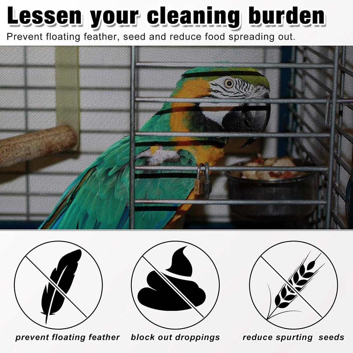 3Pcs Large Adjustable Bird Cage Cover Universal Birdcage