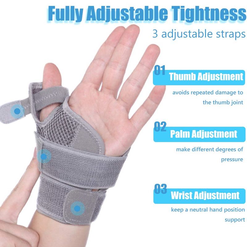 1PC Thumb Ca Splint Stabilizer Wrist Support  Protector Carpal Tunnel Tendonitis Pain Relief Right Left Hand Immobilizer-Black