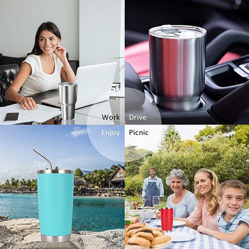 Vacuum Rotary Thermos Coffee Cup 890ML(With Straw) - White