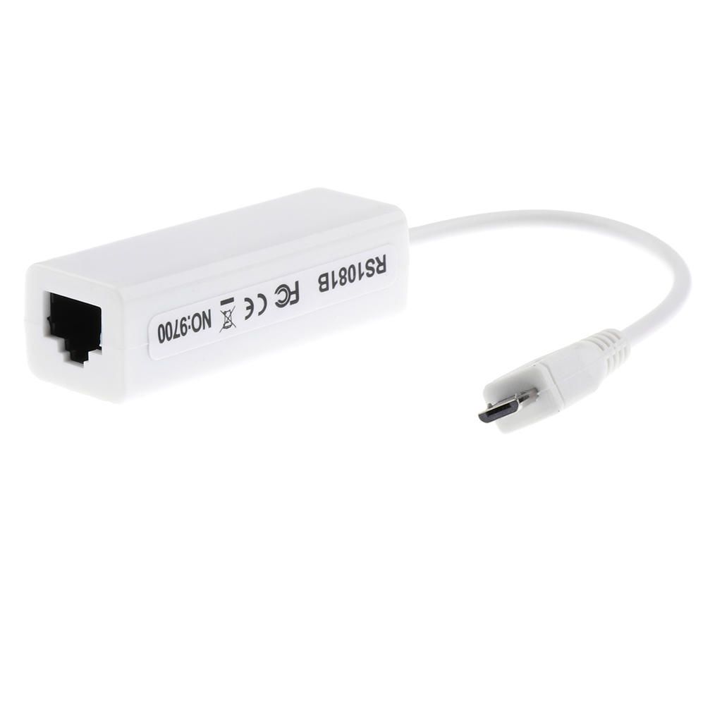 Micro USB To Fast 0 Network Adapter-Card White