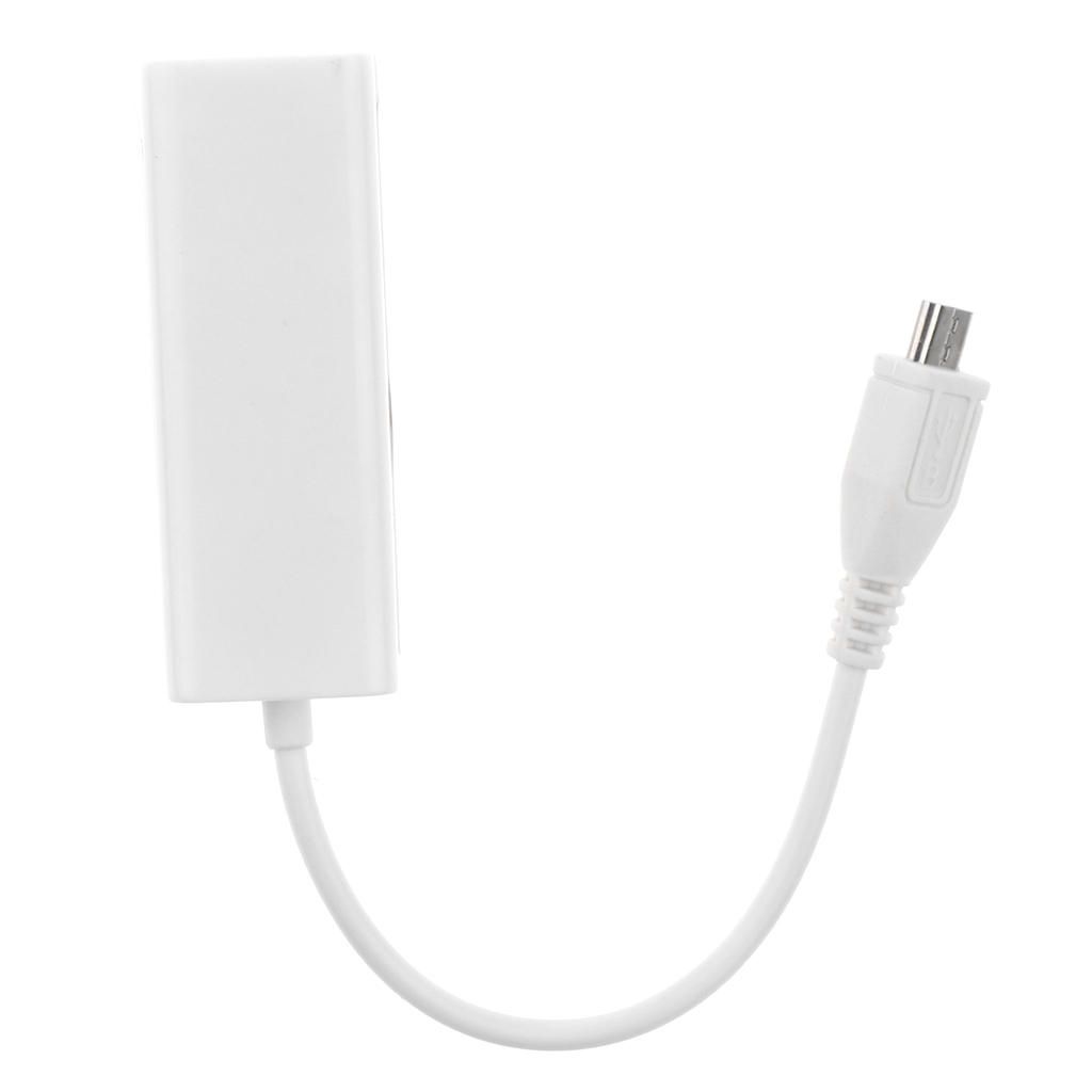 Micro USB To Fast 0 Network Adapter-Card White