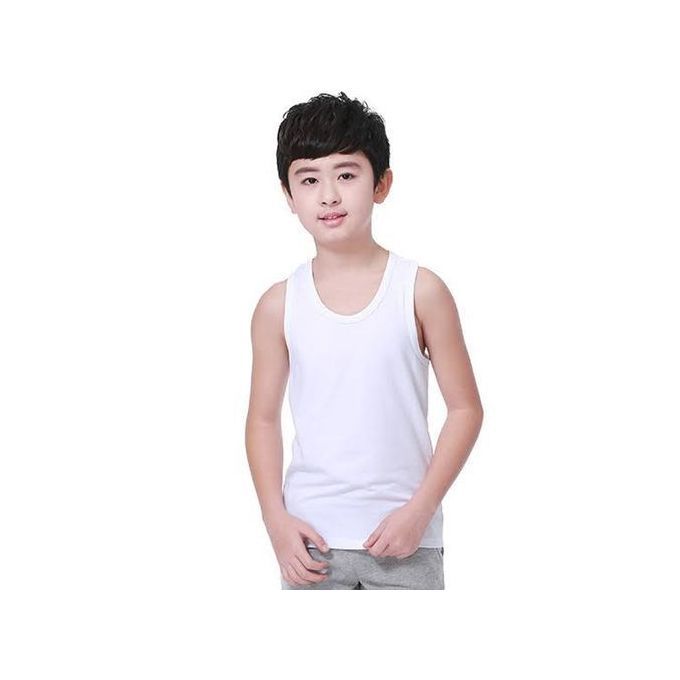 Children White Singlet For A Boy- 3Pieces