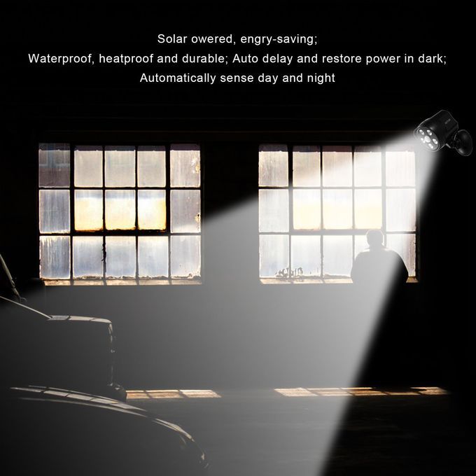 OUTAD 5LED 350Lm Solar PIR Motion Sensor Light Weatherproof Battery Powered Black