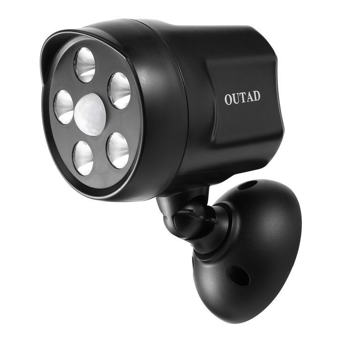 OUTAD 5LED 350Lm Solar PIR Motion Sensor Light Weatherproof Battery Powered Black