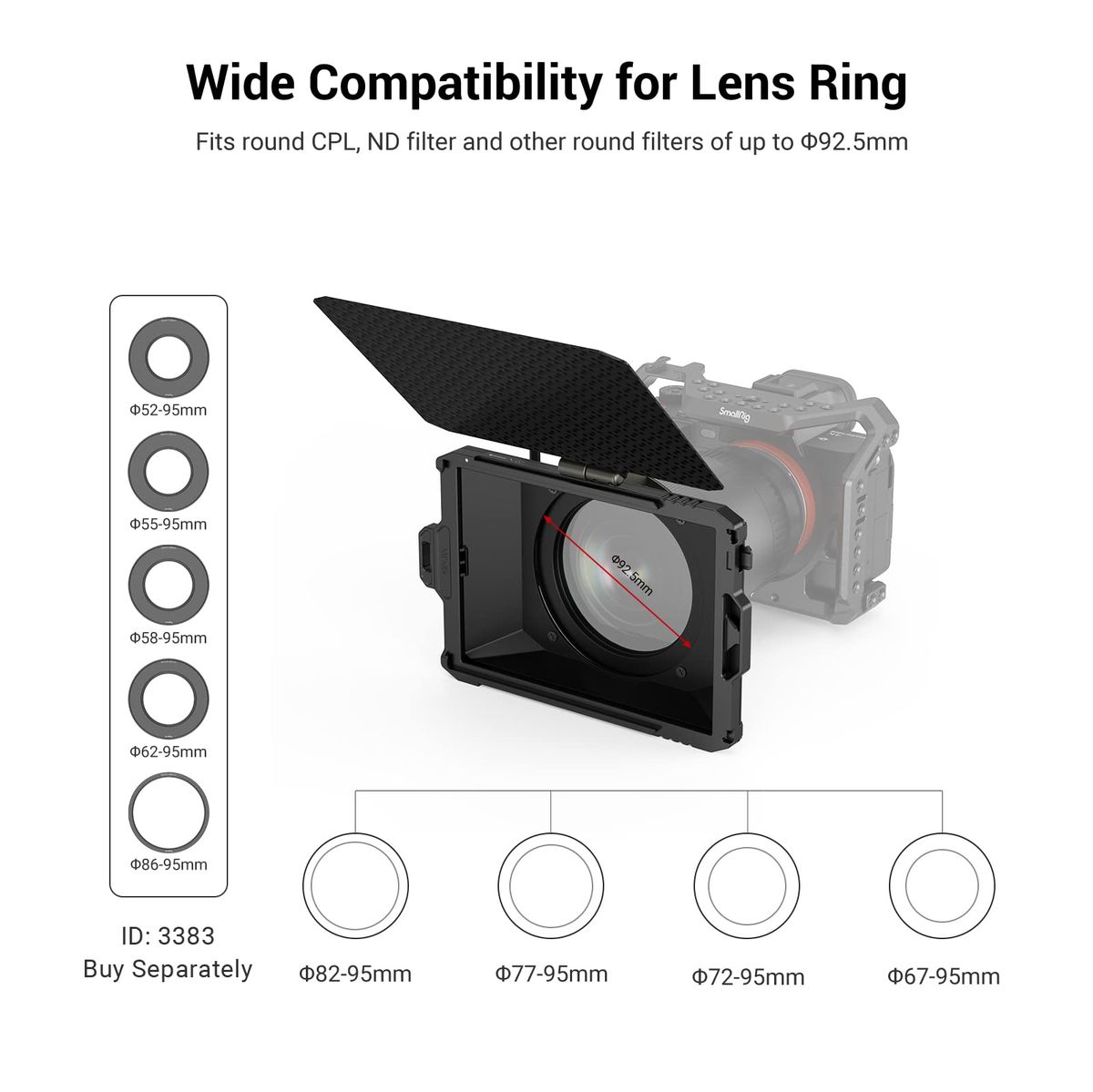 SmallRig Mini Matte Box Lite With Top Flag For DSLR And