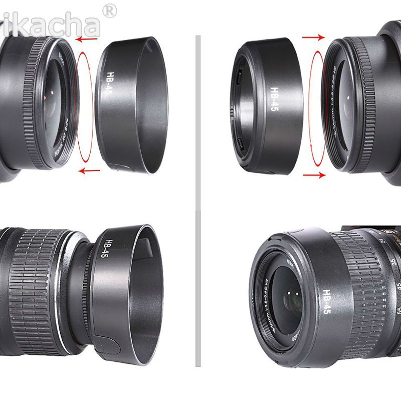 5pcs Camera Lens Hood Hb-45 52mm Lc-52 For Nikon D60 D40 Vr