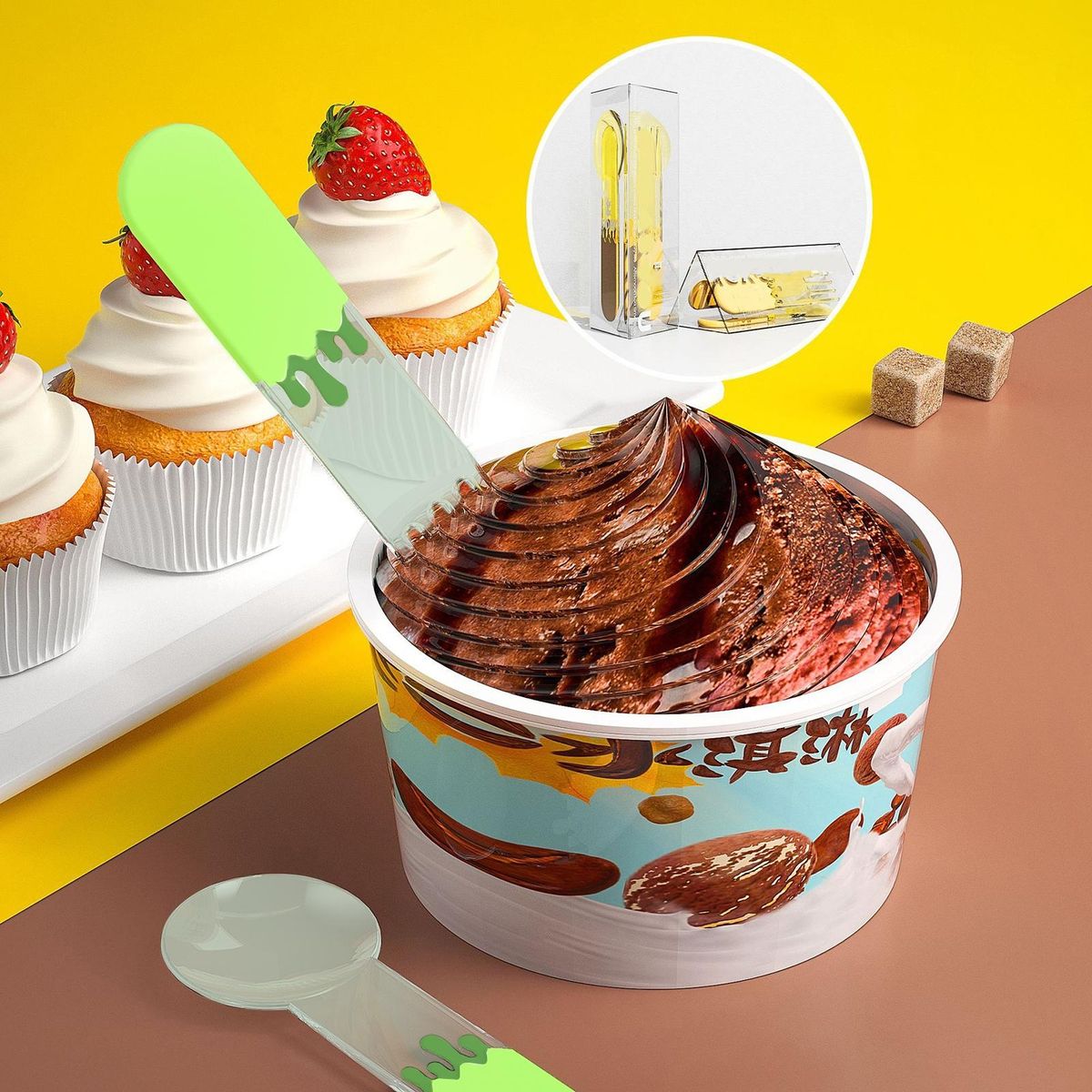 High-quality Dessert Spoon Set Versatile Food-grade Spoon Set for Home Green