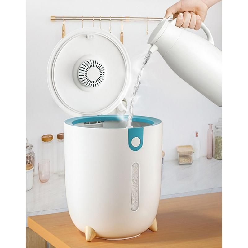 Rice Dispenser with Measuring Cup 10kg Grain Storage Bin Storage Box Large Kitchen Food Grain Storage Container Household Rice