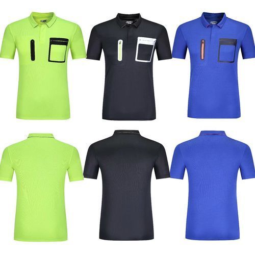 Sports Short Sleeve T-shirt  Soccer Collar Judge Jersey