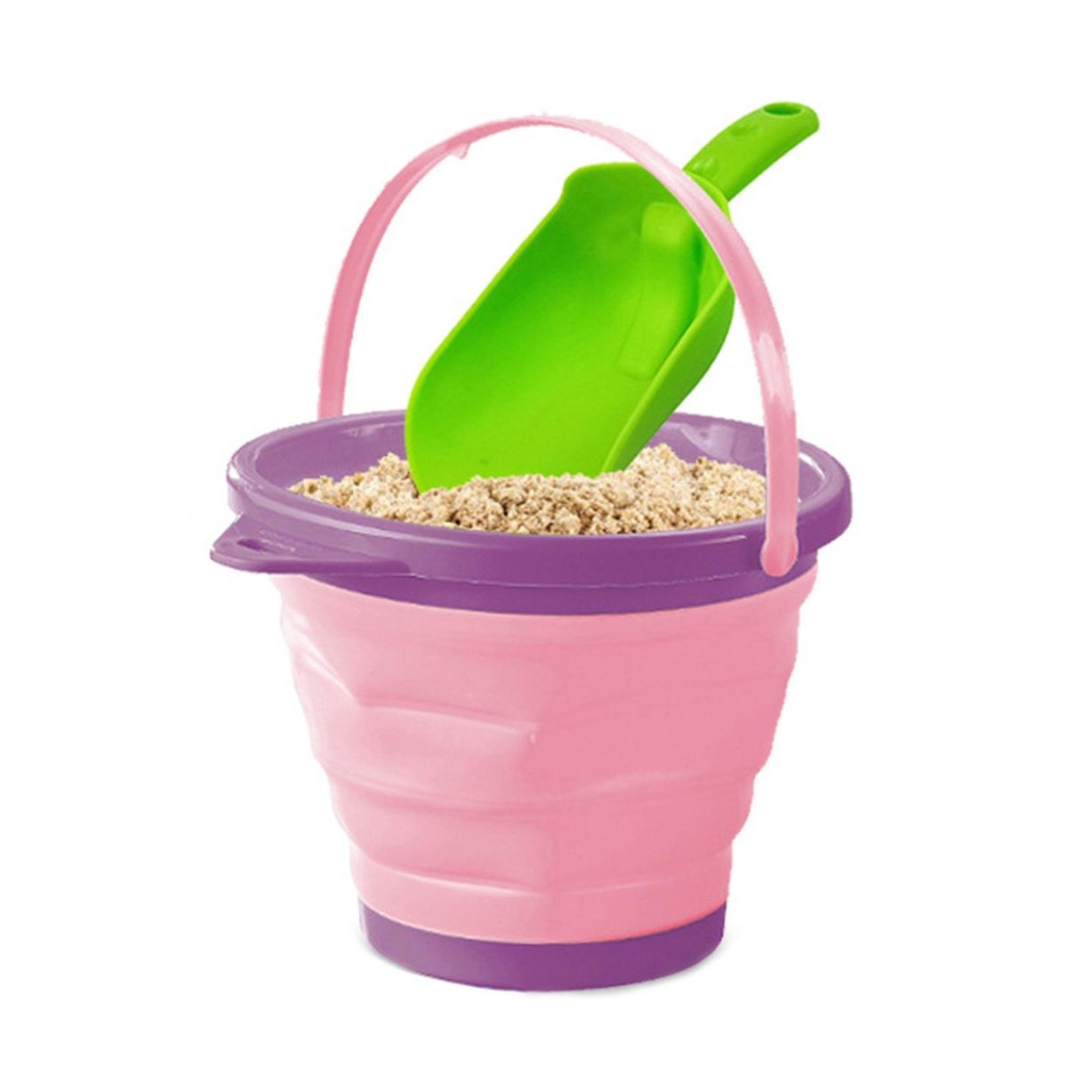 Folding Bucket Summer Beach Folding Bucket Pink Purple