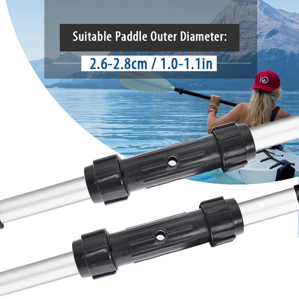 2 Pcs Paddle Connector Black Screwed  Joint Fits for Kayak Canoe Stand Up Paddle