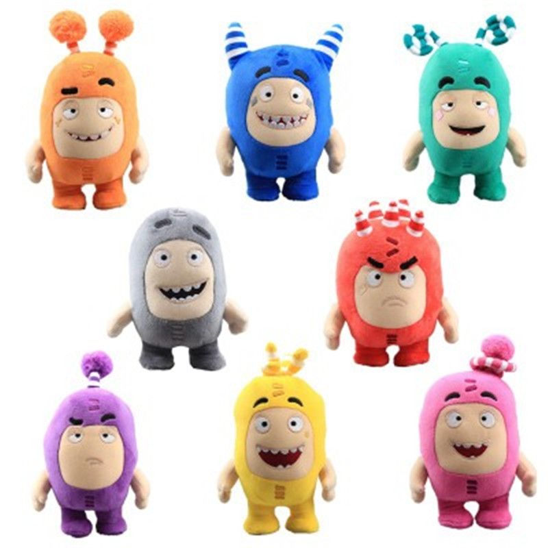 18cm Oddbods Cartoon Plush Toys Cute Soft Fuse Pogo Bubbles Slick Zeke Jeff Plush Doll Toys For Kids Christmas Gift(#purple)